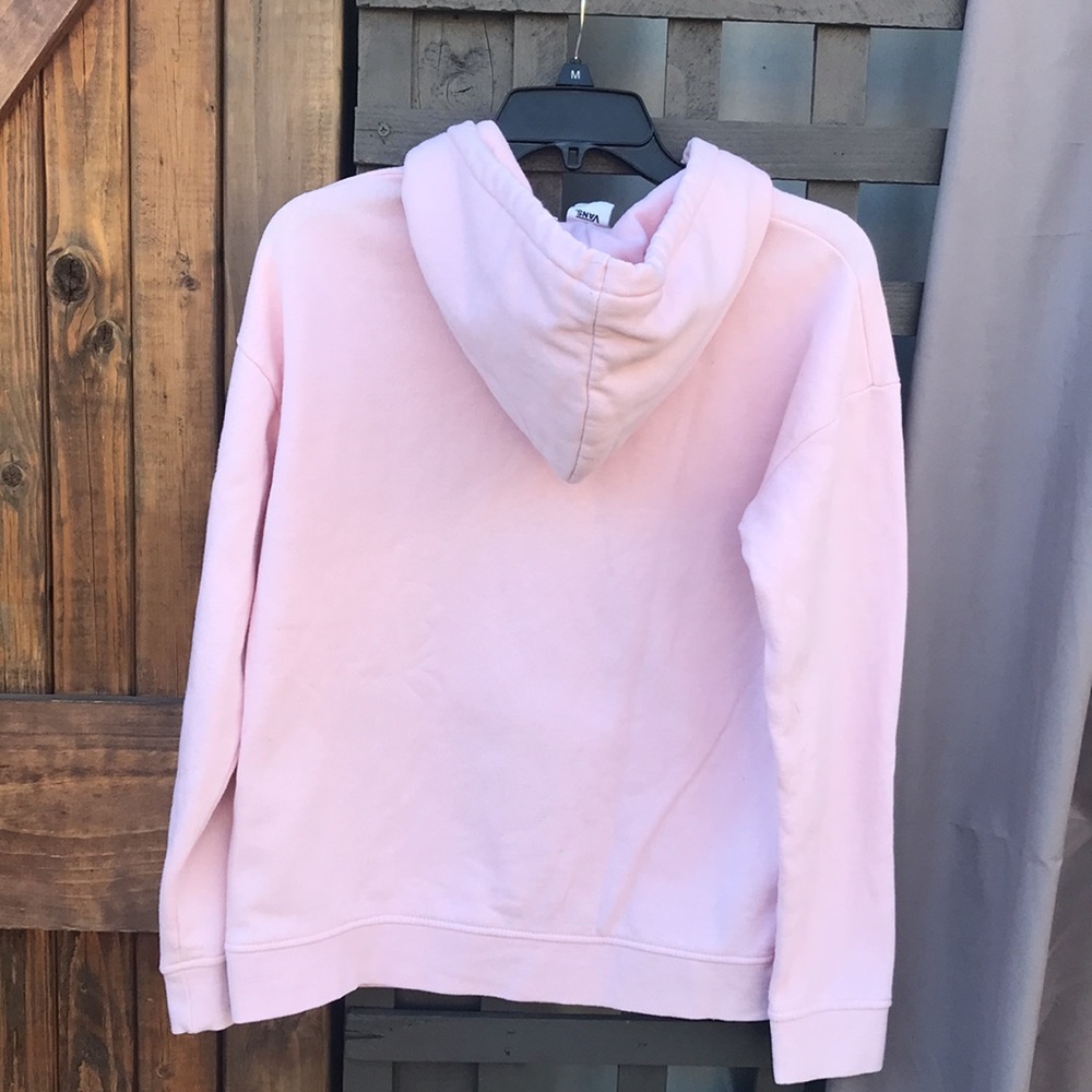Light pink Van’s hoodie sweatshirt.  Fleece inside, has big pocket in front - Picture 6 of 9